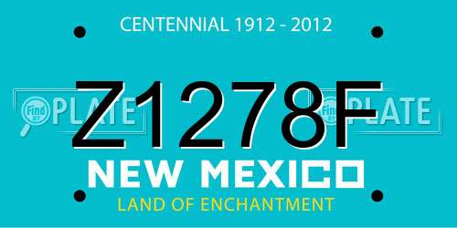 Z1278F New Mexico License Plate