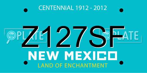 Z127SF New Mexico License Plate