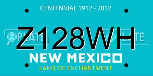 Z128WH New Mexico License Plate