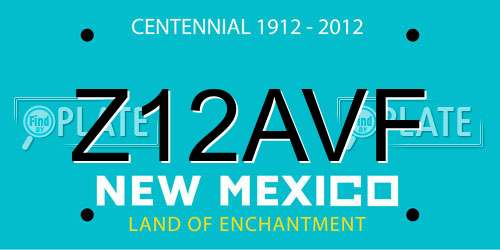 Z12AVF New Mexico License Plate