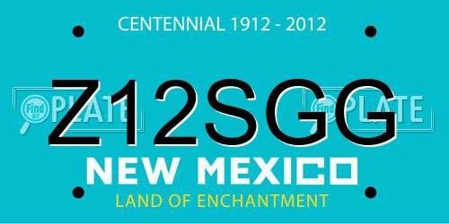 Z12SGG New Mexico License Plate