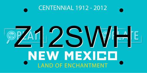 Z12SWH New Mexico License Plate