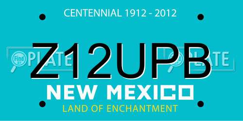 Z12UPB New Mexico License Plate
