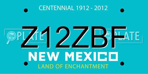 Z12ZBF New Mexico License Plate