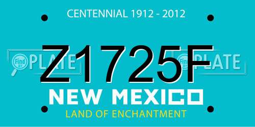 Z1725F New Mexico License Plate