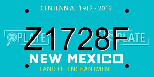 Z1728F New Mexico License Plate