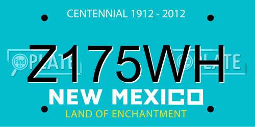Z175WH New Mexico License Plate