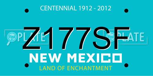 Z177SF New Mexico License Plate