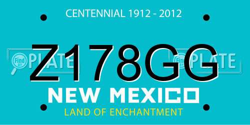 Z178GG New Mexico License Plate