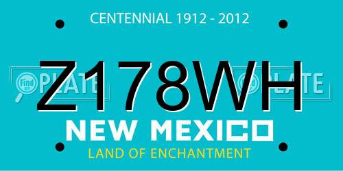 Z178WH New Mexico License Plate