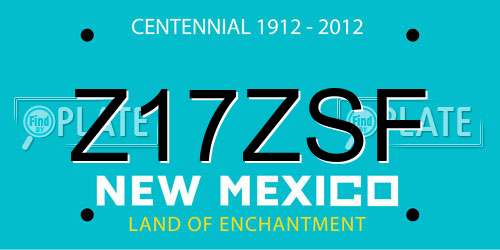 Z17ZSF New Mexico License Plate