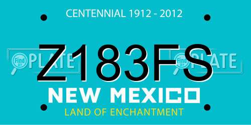 Z183FS New Mexico License Plate