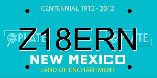 Z18ERN New Mexico License Plate