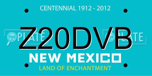 Z20DVB New Mexico License Plate