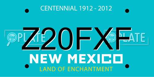 Z20FXF New Mexico License Plate