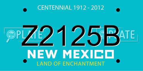 Z2125B New Mexico License Plate