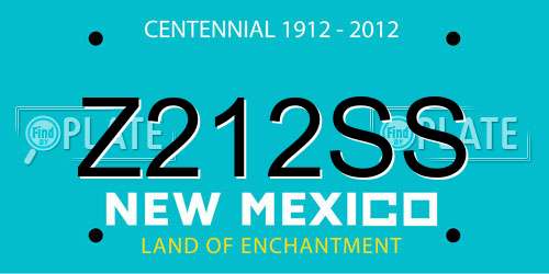 Z212SS New Mexico License Plate