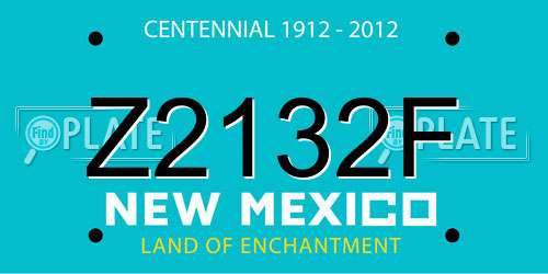 Z2132F New Mexico License Plate