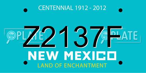 Z2137F New Mexico License Plate
