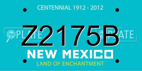 Z2175B New Mexico License Plate