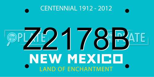 Z2178B New Mexico License Plate