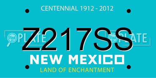 Z217SS New Mexico License Plate