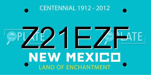 Z21EZF New Mexico License Plate