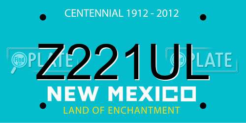Z221UL New Mexico License Plate