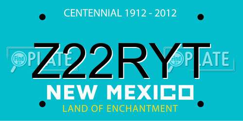Z22RYT New Mexico License Plate