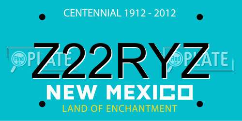 Z22RYZ New Mexico License Plate