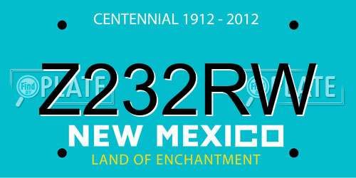 Z232RW New Mexico License Plate