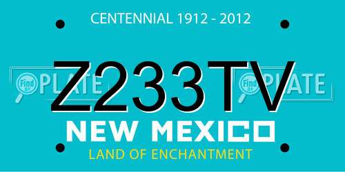 Z233TV New Mexico License Plate