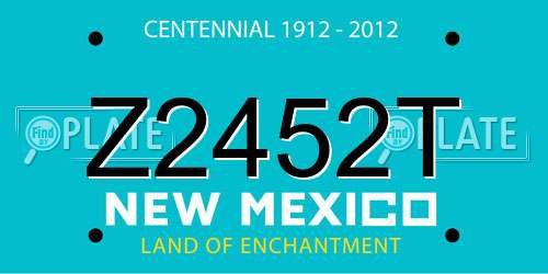 Z2452T New Mexico License Plate
