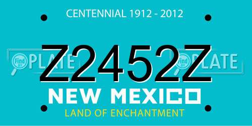 Z2452Z New Mexico License Plate