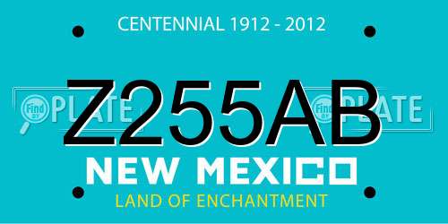 Z255AB New Mexico License Plate