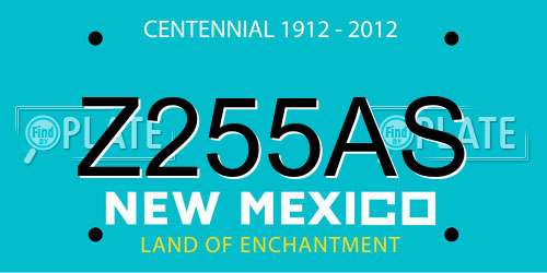 Z255AS New Mexico License Plate