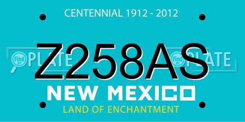 Z258AS New Mexico License Plate