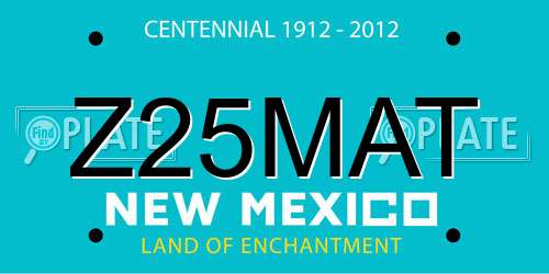 Z25MAT New Mexico License Plate