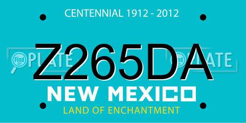 Z265DA New Mexico License Plate