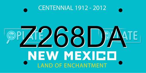 Z268DA New Mexico License Plate