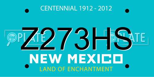 Z273HS New Mexico License Plate