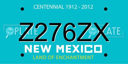 Z276ZX New Mexico License Plate