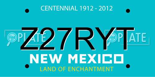 Z27RYT New Mexico License Plate