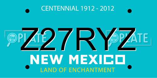 Z27RYZ New Mexico License Plate