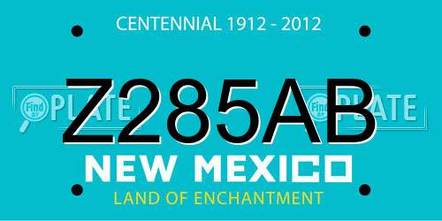 Z285AB New Mexico License Plate