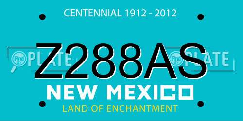 Z288AS New Mexico License Plate