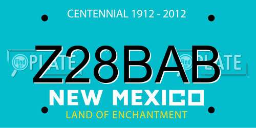 Z28BAB New Mexico License Plate