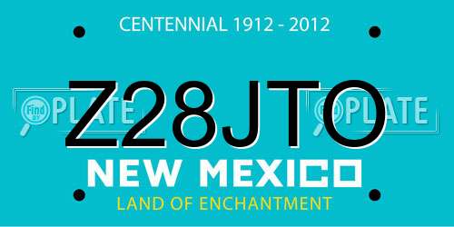 Z28JTO New Mexico License Plate