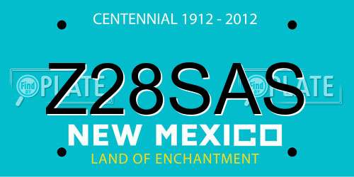 Z28SAS New Mexico License Plate