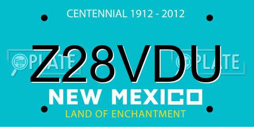 Z28VDU New Mexico License Plate